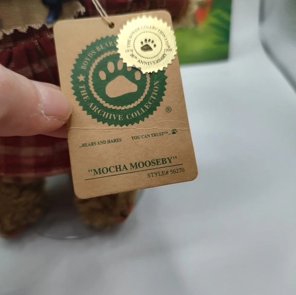 💥3/$20 Boyds Bears Plush Ornament Mocha Mooseby 20th Anniversary!